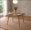 Ver imagem 1 de Mesa de Jantar Redonda 90cm Madeira e MDF Pés Palito 4 Lugar