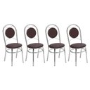 Ver imagem 3 de Conjunto 4 Cadeiras para Cozinha Cromado/Marrom