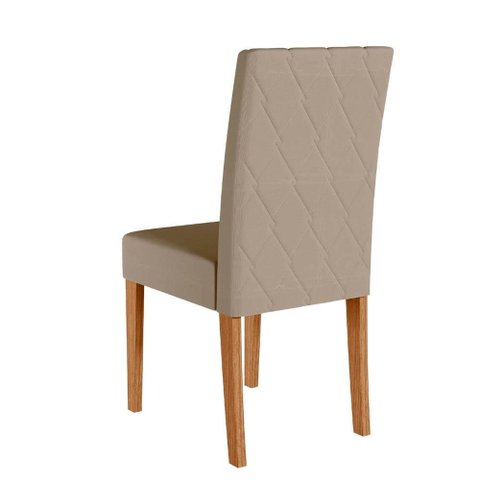 Kit 6 Cadeiras de Jantar Jade Suede Base Freijó - Pallazio Cor:Bege