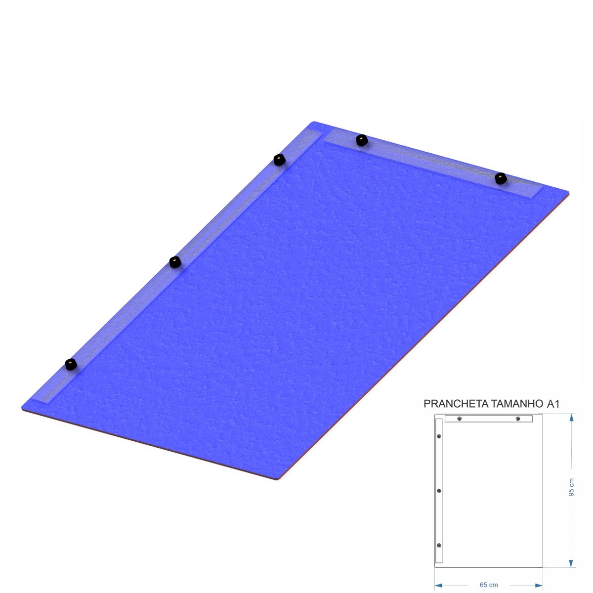 Prancheta Desenho Técnico Arquitetura Engenharia Azul A1 - 3