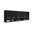 Ver imagem 3 de Armario Aereo de Cozinha Suspenso 6 Portas Nicho Suriname - Preto