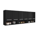 Ver imagem 1 de Armario Aereo de Cozinha Suspenso 6 Portas Nicho Suriname - Preto