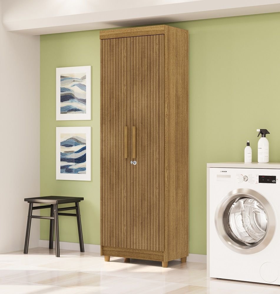 Armário Multiuso com 6 Prateleiras e Porta com Chave Nature Brisa