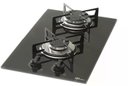 Ver imagem 1 de Cooktop a Gás Dois Queimadores de Mesa em Vidro Preto - Fischer