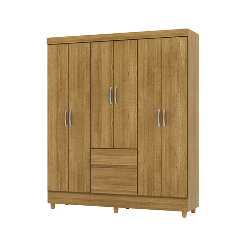 Guarda-roupa Casal Ideal Plus 6 Portas Cor Nature Vlr Móveis