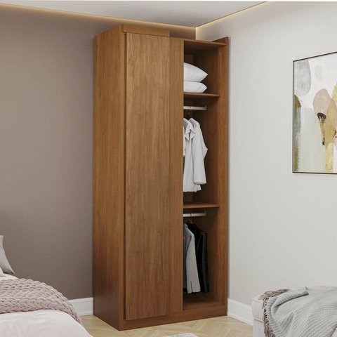 Guarda-Roupa Planejado Canto Linear Arani CabeCasa MadeiraOriginals Marrom/Cinamomo