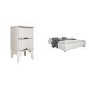 Ver imagem 2 de Conjunto Cama Casal Mônaco e Mesa de Cabeceira 2 Gavetas Twister Tcil Móveis