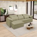 Ver imagem 1 de Sofá Retrátil Manual Sala de Estar Nolan Bipartido 297cm Conforto Premium em Couro Fendi G58 - Gran