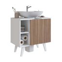 Ver imagem 3 de Gabinete de Coluna para Banheiro 01 Porta Silm Nova Móbile sem Cuba Branco Montana