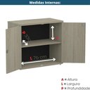 Ver imagem 3 de Armário Baixo P25 Pandin 80 Cm (largura) em Mdp Cor Castanheira Natural com 2 Portas 1 e Prateleira