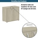Ver imagem 7 de Armário Baixo P25 Pandin 80 Cm (largura) em Mdp Cor Castanheira Natural com 2 Portas 1 e Prateleira
