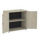 Ver imagem 2 de Armário Baixo P25 Pandin 80 Cm (largura) em Mdp Cor Castanheira Natural com 2 Portas 1 e Prateleira