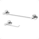 Ver imagem 1 de Kit de Acessórios para Banheiro Grego Metal Completo Suporte Redondo Alto Brilho Athenas