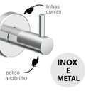 Ver imagem 3 de Kit de Acessórios para Banheiro Grego Metal Completo Suporte Redondo Alto Brilho Athenas