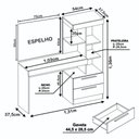 Ver imagem 5 de Penteadeira com Espelho Nogal trend Notável Móveis