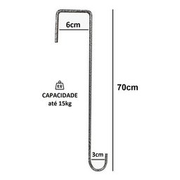 Kit 3 Ganchos Caibro 70cm para Pendurar Plantas - 2
