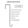 Kit 3 Ganchos Caibro 70cm para Pendurar Plantas - 3