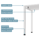 Ver imagem 6 de Escrivaninha Smart com Pé Trave 120x60cm Yescasa Branco