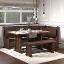 Ver imagem 3 de Conjunto de Bancos com Mesa em Madeira Maciça Walnut