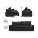 Ver imagem 3 de Sofá Prime 3 Lugares, Retrátil, Reclinável, 2,05M com Molas Yescasa