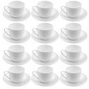 Ver imagem 1 de Jogo 12 Xicaras de Chá com Pires 220ml Porcelana Branca Clean Lyor Mesa Posta