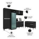 Ver imagem 4 de Cozinha Compacta Vanessa e Balcão Gabinete com Tampo Tatiane 120cm Preto - Ajl Móveis