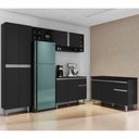 Ver imagem 3 de Cozinha Compacta Vanessa e Balcão Gabinete com Tampo Tatiane 120cm Preto - Ajl Móveis