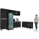 Ver imagem 6 de Cozinha Compacta Vanessa e Balcão Gabinete com Tampo Tatiane 120cm Preto - Ajl Móveis