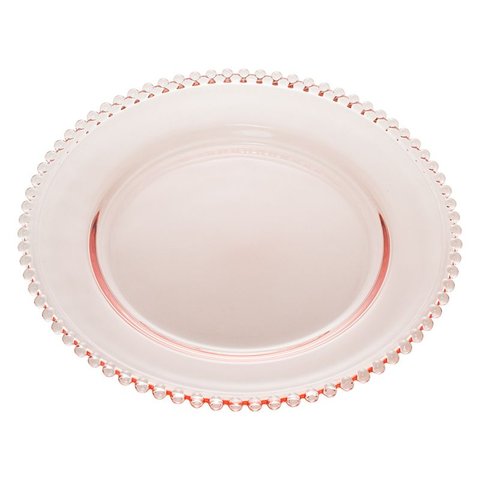 Jogo 6 Sousplat de Cristal Pearl Rosa Wolff