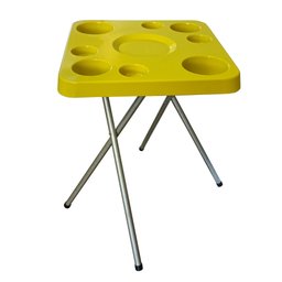 Mesa Petisqueira Desmontável/dobrável Amarela Elegante Plus - 1
