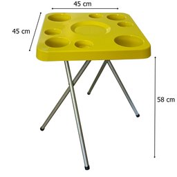 Mesa Petisqueira Desmontável/dobrável Amarela Elegante Plus - 3