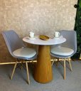 Ver imagem 2 de Mesa Cone para Sala de Jantar - Madeira Freijó Tampo 70cm Laca Branca - Marrom