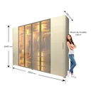Ver imagem 3 de Guarda-Roupa Casal 6 Portas 4 Reflecta 4 Gavetas 100% MDF com LED Innova 250x240cm Gelius Off White