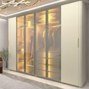 Ver imagem 1 de Innova 4p Roupeiro C/4 Portas Reflecta C/pés com Led Cor:off White