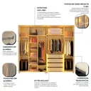 Ver imagem 5 de Guarda-Roupa Casal 6 Portas 4 Reflecta 4 Gavetas 100% MDF com LED Innova 250x240cm Gelius Off White