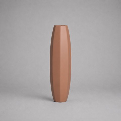 Vaso de Chão Titan Pequeno Decorativo de Cerâmica para Sala e Hall Mocha Mousse
