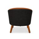 Ver imagem 7 de Poltrona Sala Decorativa Kit 2 Stella Pé Madeira Trapézio Castanho Sintético Pu Preto/bouclê Terra D