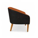 Ver imagem 6 de Poltrona Sala Decorativa Kit 2 Stella Pé Madeira Trapézio Castanho Sintético Pu Preto/bouclê Terra D