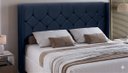 Ver imagem 1 de Cabeceira Pérola para Box Casal 138 Estofada Tecido Suede Azul