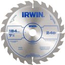 Ver imagem 1 de Lâmina de Serra Circular 1863653 para Cortes Rápidos em Madeira 184mm x 20mm 24 Dentes Irwin