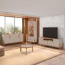Sala de Estar Completa para Tv até 60 Polegadas Home 12 Portas 4 Peças Off White/cedro - Pnr Móveis - 2