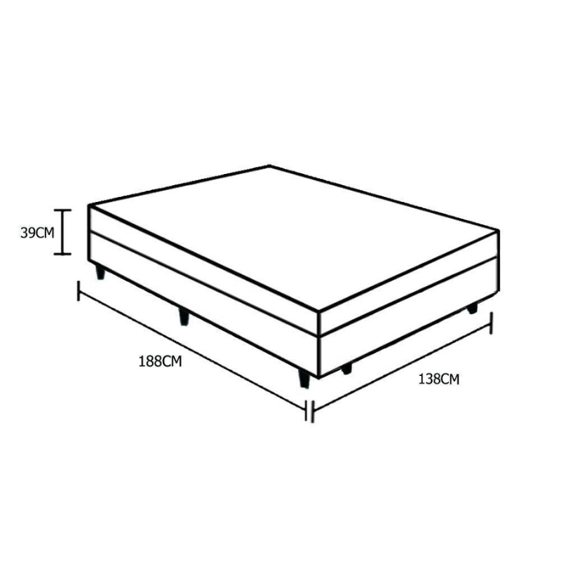 Base Box Baú Casal 1,38 X 1,88 X 0,39 Sintetico Branco - 4