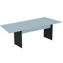 Ver imagem 1 de Mesa de Reunião Retangular 260 X 120 Cm Pé Painel Pe25 em Mdp Cor Cinza Base Preta