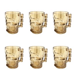 Jogo 6 Canecas Vidro de Chopp Caveira Cerveja 500ml - 3