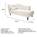 Ver imagem 6 de Divã Recamier Diana Lado Direito 120cm Corano Adj Decor Branco