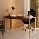 Ver imagem 2 de Mesa Escrivaninha Industrial Desk 90 Color Quarto Escritório Canela Creme Cota