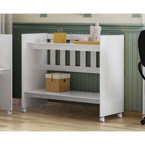 Berço Várias Utilidades Mesa Colchão Aparador Moderno Top:branco