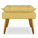 Ver imagem 3 de Puff Opalak Confortável em Suede Escritório Sala de Estar Penteadeira Leitura Sala Jantar - Amarelo