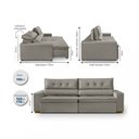 Ver imagem 3 de Sofá Prime 4 Lugares, Retrátil, Reclinável, 2,25M com Molas Yescasa