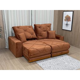Sofá Retrátil Reclinável 2,30 M Terracota 05 Campinas Plus - 2